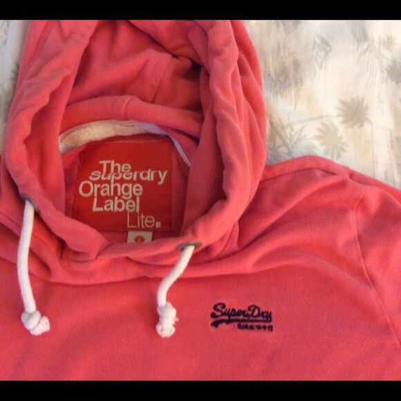 SuperDry cotton hoodie pullover w/ pockets size L - Picture 3 of 5